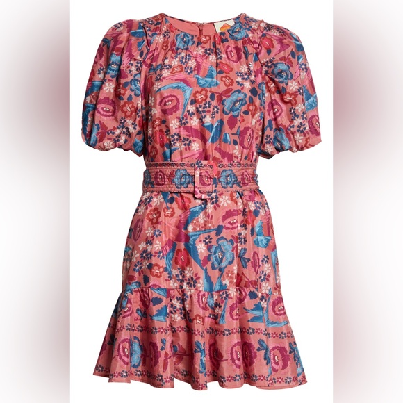 FARM Rio Red and Blue Ruffled Smocked Sundress - Picture 4 of 4